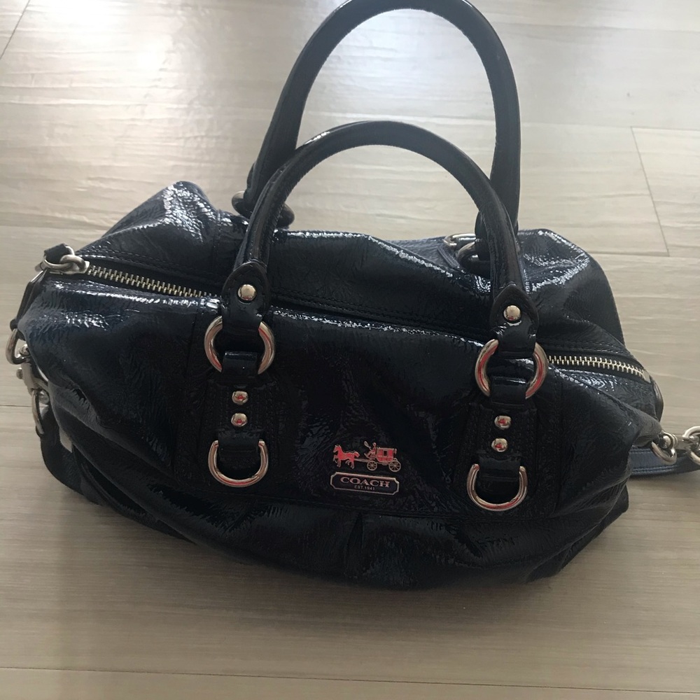 Blue Coach Patent Leather Purse